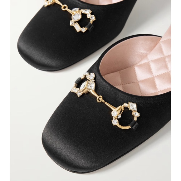 Gucci Horsebit Satin Mules - Picture 2 of 10